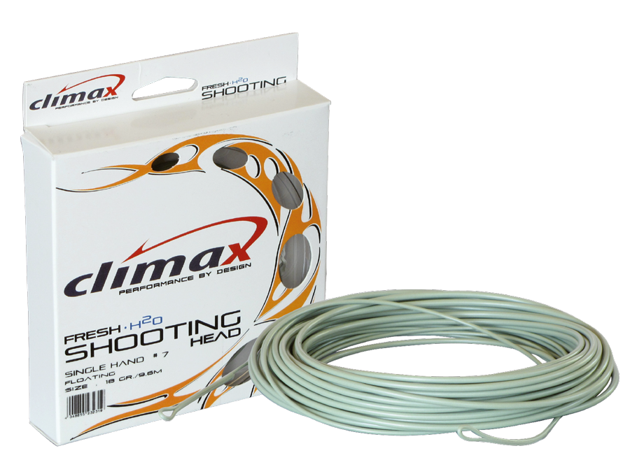 Climax Flyfishing Shooting Head Einhand oliv, Verpackung und Schnur